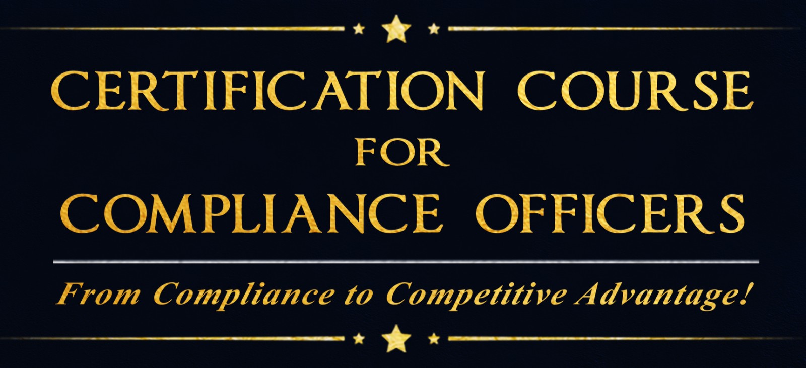 Certification Course for Compliance Officers (Session 3 - Run 10)